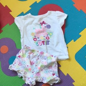 Top and shorts used as play clothes outside